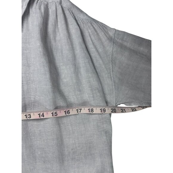 Tahari Womens 100% Linen Shirt Dress Women's Small Gray With Tie Waist - Picture 7 of 9